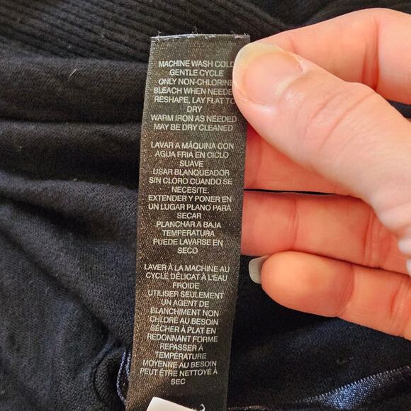 White House Black Market Cardigan Womens M Black Open Front Longline Layering - Picture 6 of 7